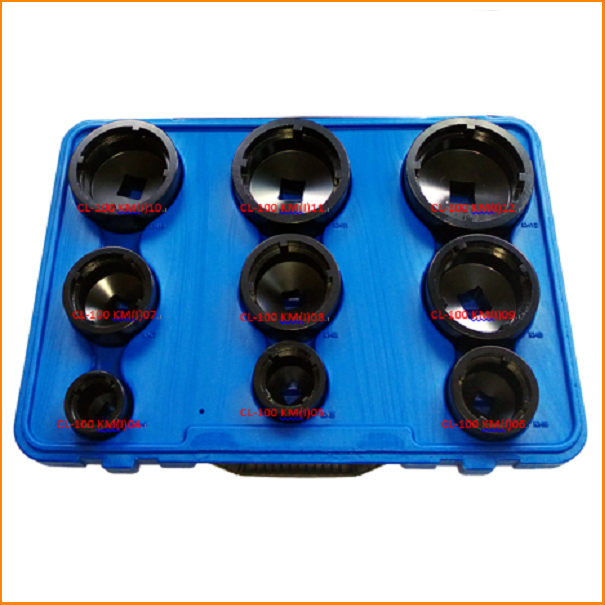 CL-100 KM(I) 9-piece Special Socket Set with Inside Teeth for Locknuts