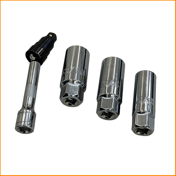 CL-3977 Spark plug socket set w/ 3/8”quick release swivel extension bar